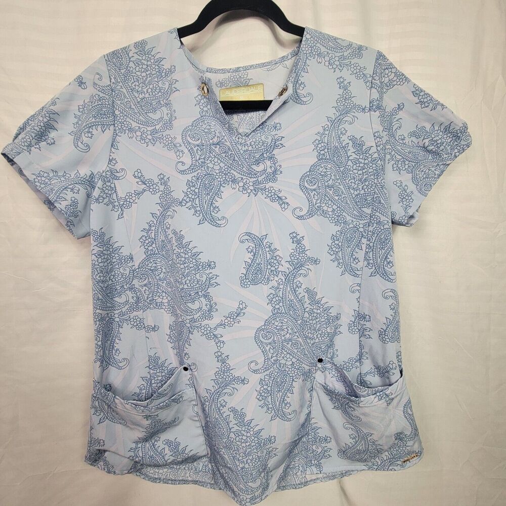 Lauderdale Women Scrub Top Purple Size M